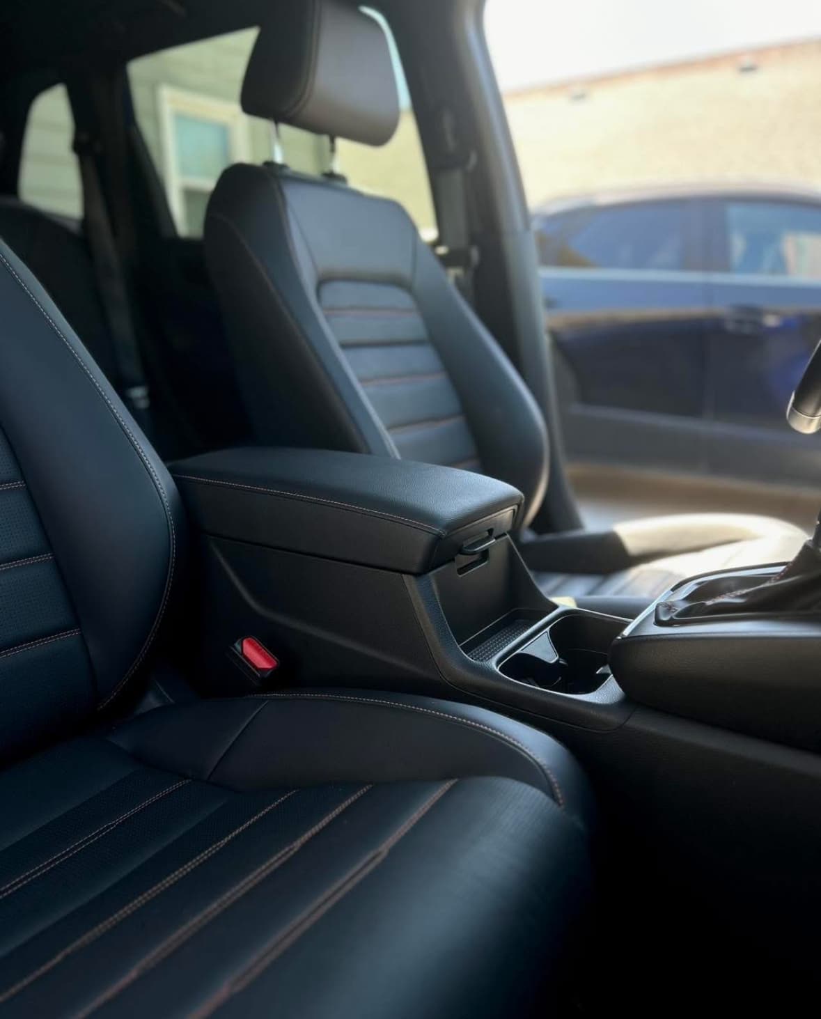 Beautifully detailed black leather interior